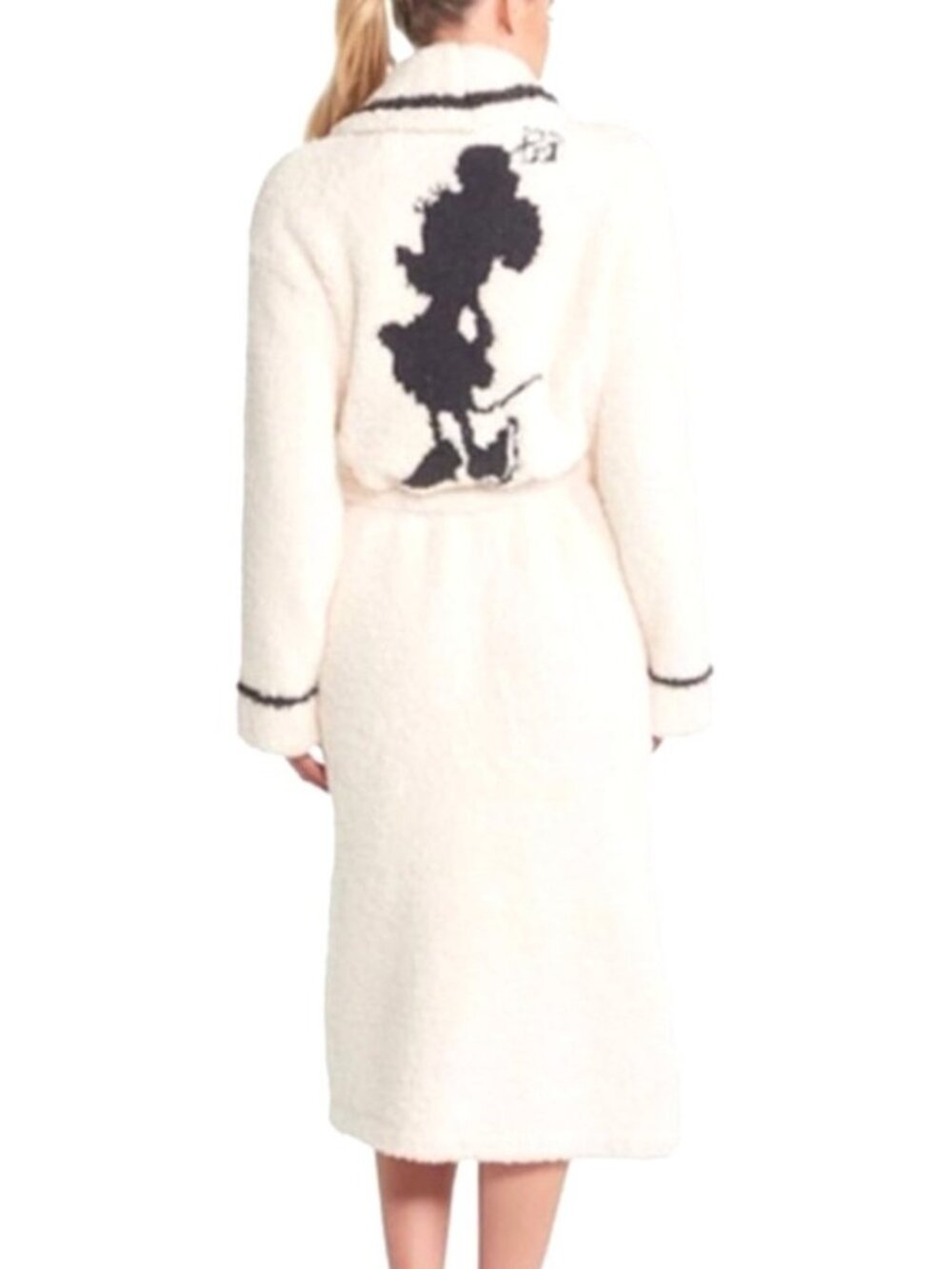 Disney X Barefoot Women's Sz 1X Dreams Minnie Mouse bathrobe Cozy White Robe